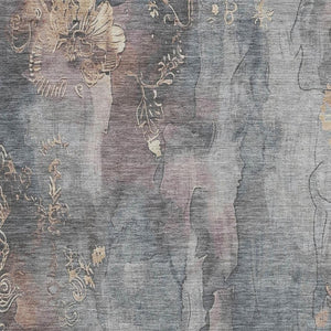 HomeRoots 5' Durable Gray and Beige Floral Area Rug - Washable, Perfect for Indoor or Outdoor Spaces! 9' X 12' 623387