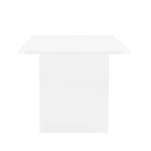 English Elm Ella 79" Dining Table in White – Modern MDF Rectangular 78.7" Table Seats 6-8 with Stable Thick Legs B365P397685