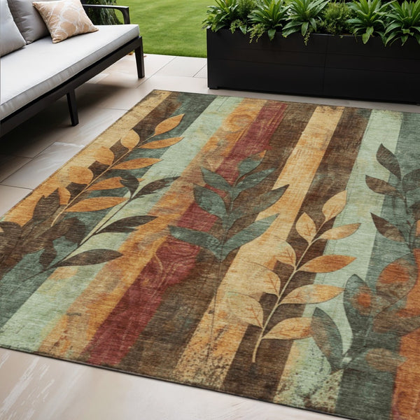 HomeRoots 5' Elevate Your Space with a Timeless Floral Washable Area Rug for Indoor & Outdoor Use 5' X 8' 623468