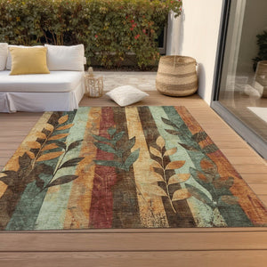 HomeRoots 5' Elevate Your Space with a Timeless Floral Washable Area Rug for Indoor & Outdoor Use 5' X 8' 623468