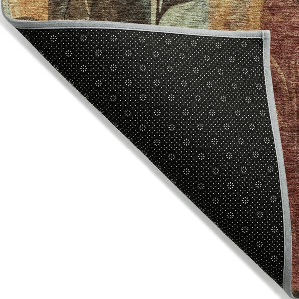 HomeRoots 5' Elevate Your Space with a Timeless Floral Washable Area Rug for Indoor & Outdoor Use 8' Round 623469