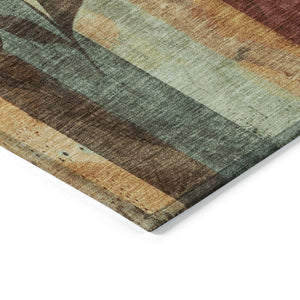 HomeRoots 5' Elevate Your Space with a Timeless Floral Washable Area Rug for Indoor & Outdoor Use 8' Round 623469
