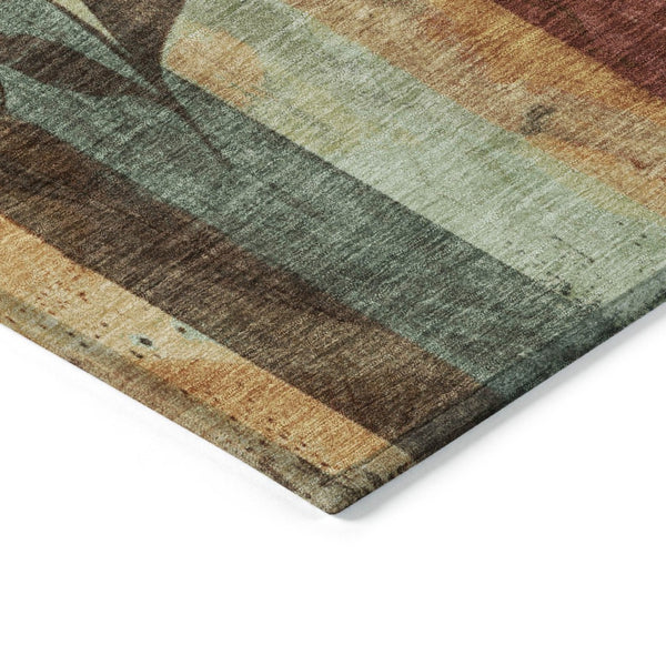 HomeRoots 5' Elevate Your Space with a Timeless Floral Washable Area Rug for Indoor & Outdoor Use 8' Round 623469