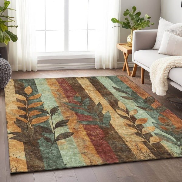 HomeRoots 5' Elevate Your Space with a Timeless Floral Washable Area Rug for Indoor & Outdoor Use 8' X 10' 623470