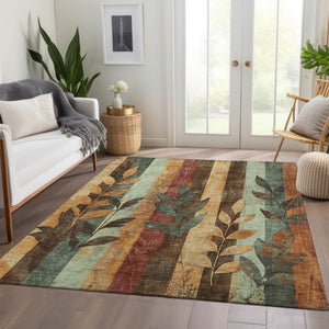 HomeRoots 5' Elevate Your Space with a Timeless Floral Washable Area Rug for Indoor & Outdoor Use 8' X 10' 623470