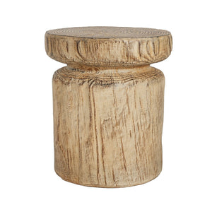 English Elm Mgo Lightweight Concrete Tree Stump Side Table Weather Resistant Indoor Outdoor Accent N776P372338N