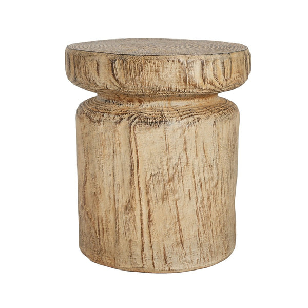 English Elm Mgo Lightweight Concrete Tree Stump Side Table Weather Resistant Indoor Outdoor Accent N776P372338N