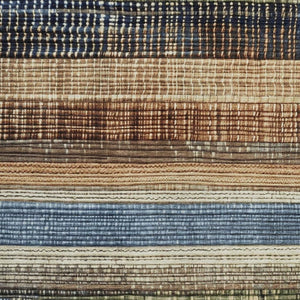 HomeRoots 5' Blue and Brown Striped Washable Area Rug for Indoor and Outdoor Durability and Style 5' X 8' 623516