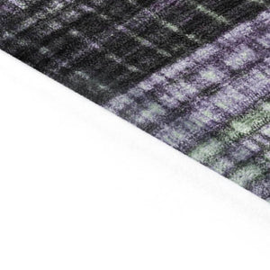 HomeRoots 5' Striped Purple and Green Area Rug for Indoor and Outdoor Use – Durable, Washable, Versatile Design 8' X 10' 623524