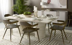 Sunpan KEZNA Table Lamp - Unique White Marble Base & Soft Matte Shade for Modern Elegance in Any Space 109264