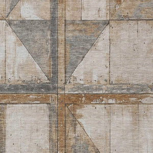 HomeRoots 5' Copper and Gray Geometric Area Rug - Stylish, Washable, Durable for Indoor and Outdoor Spaces 8' X 10' 623608