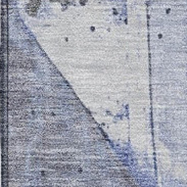HomeRoots 5' Stylish Denim Blue and Gray Geometric Area Rug - Indoor/Outdoor, Washable, Durable Design 9' X 12' 623615