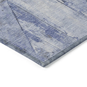 HomeRoots 5' Stylish Denim Blue and Gray Geometric Area Rug - Indoor/Outdoor, Washable, Durable Design 10' X 14' 623616