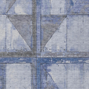 HomeRoots 5' Stylish Denim Blue and Gray Geometric Area Rug - Indoor/Outdoor, Washable, Durable Design 10' X 14' 623616