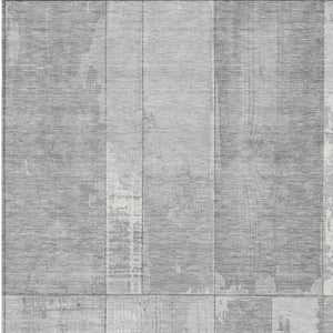 HomeRoots 5' Gray and Silver Geometric Area Rug - Stylish, Washable, Stain-Resistant for Indoor & Outdoor Use 623654