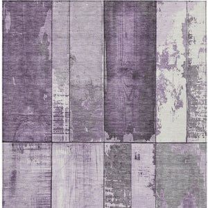 HomeRoots 5' X 8' Stylish Purple and Gray Geometric Area Rug - Durable, Washable for Indoor and Outdoor Spaces 623666