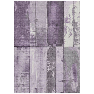 HomeRoots 5' X 8' Stylish Purple and Gray Geometric Area Rug - Durable, Washable for Indoor and Outdoor Spaces 623666
