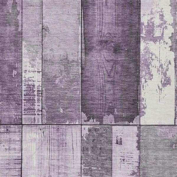HomeRoots 5' X 8' Stylish Purple and Gray Geometric Area Rug - Durable, Washable for Indoor and Outdoor Spaces 623666