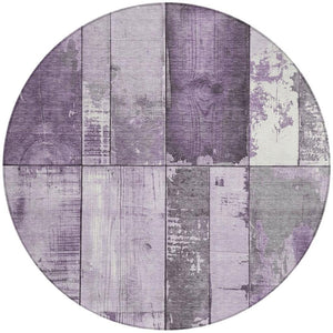 HomeRoots 8' Geometric Purple and Gray Washable Area Rug - Durable, Stylish, Indoor/Outdoor Use for Busy Homes 623667