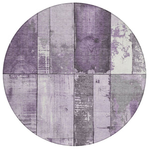 HomeRoots 8' Geometric Purple and Gray Washable Area Rug - Durable, Stylish, Indoor/Outdoor Use for Busy Homes 623667