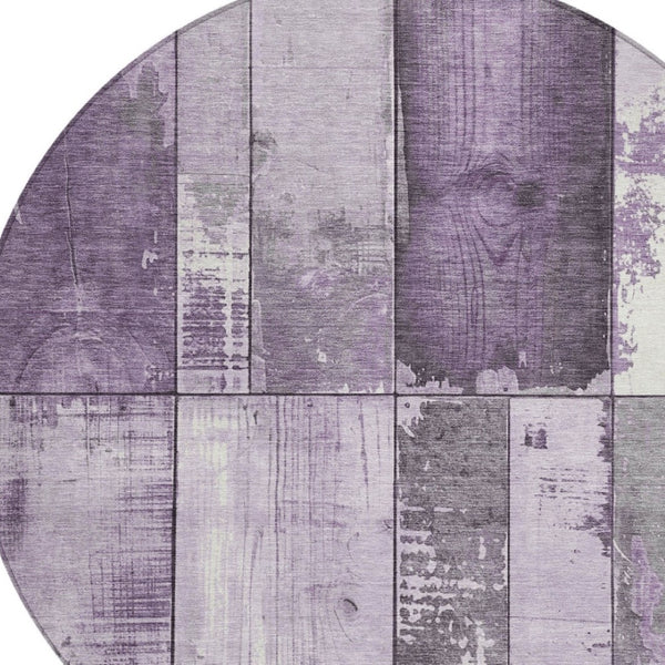 HomeRoots 8' Geometric Purple and Gray Washable Area Rug - Durable, Stylish, Indoor/Outdoor Use for Busy Homes 623667