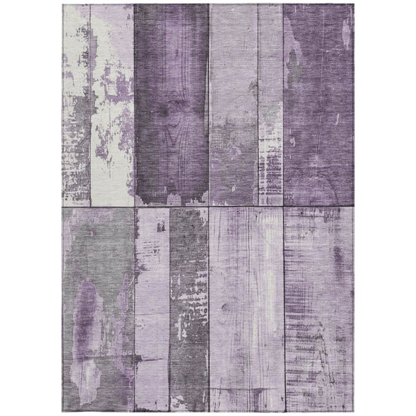 HomeRoots 8' X 10' Contemporary Purple and Gray Geometric Washable Area Rug for Indoor and Outdoor Use 623668