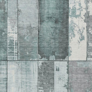 HomeRoots 9' X 12' Contemporary Pale Aqua & Gray Geometric Area Rug – Durable, Washable for Indoor/Outdoor Use 623675