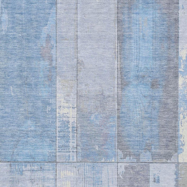 HomeRoots 5' X 8' Sky Blue and Gray Geometric Area Rug - Stylish, Washable, Durable for Indoor & Outdoor Use 623678