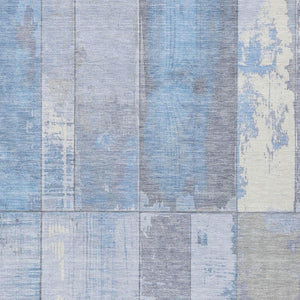 HomeRoots 8' X 10' Stylish Sky Blue and Gray Geometric Area Rug - Washable, Durable for Indoor & Outdoor Use 623680