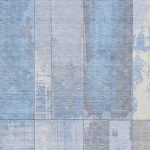 HomeRoots 9' Sky Blue and Gray Geometric Area Rug – Washable, Durable, Indoor-Outdoor Design for Modern Homes 623681