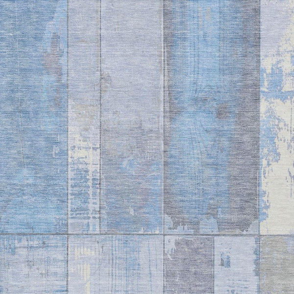 HomeRoots 9' Sky Blue and Gray Geometric Area Rug – Washable, Durable, Indoor-Outdoor Design for Modern Homes 623681