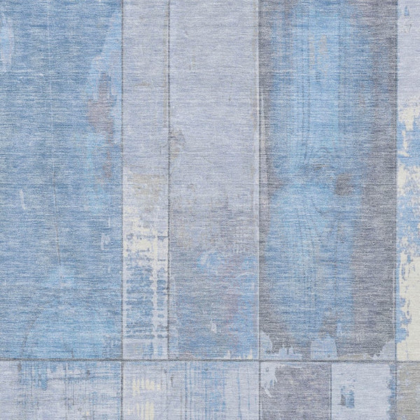 HomeRoots 10' Sky Blue & Gray Geometric Area Rug - Washable Indoor/Outdoor Design for High-Traffic Spaces 623682