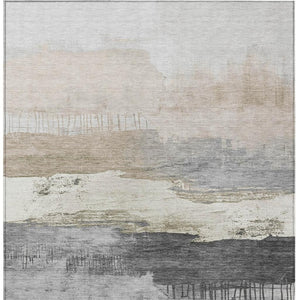 HomeRoots 10' Ivory and Beige Abstract Washable Indoor/Outdoor Area Rug – Stylish, Durable, and Easy-Clean Design! 623784