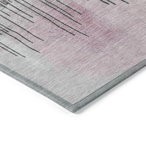 HomeRoots 5' X 8' Pink and Charcoal Abstract Area Rug – Stylish, Washable, Durable for Indoor & Outdoor Use 623798