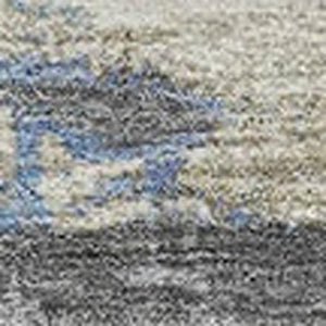 HomeRoots 5' X 8' Sky Blue & Charcoal Abstract Rug - Washable, Indoor/Outdoor, Stain-Resistant, Stylish Design 623804