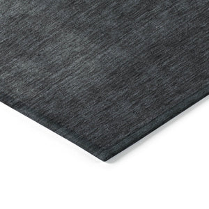 HomeRoots 8' Gold and Charcoal Round Area Rug - Stylish Abstract Design, Washable, Indoor/Outdoor Versatile Decor 623823