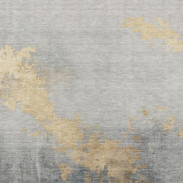 HomeRoots 9' Gold and Charcoal Abstract Area Rug - Stylish, Washable Indoor/Outdoor Design for Modern Spaces 623825