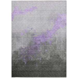 HomeRoots 8' X 10' Stylish Lavender and Charcoal Abstract Area Rug - Durable, Washable, Indoor/Outdoor Use! 623830