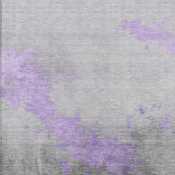 HomeRoots 8' X 10' Stylish Lavender and Charcoal Abstract Area Rug - Durable, Washable, Indoor/Outdoor Use! 623830
