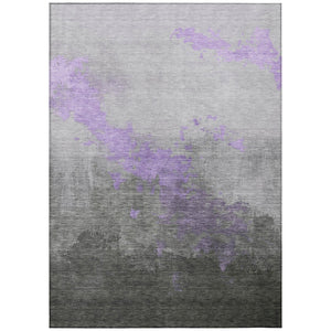 HomeRoots 8' X 10' Stylish Lavender and Charcoal Abstract Area Rug - Durable, Washable, Indoor/Outdoor Use! 623830