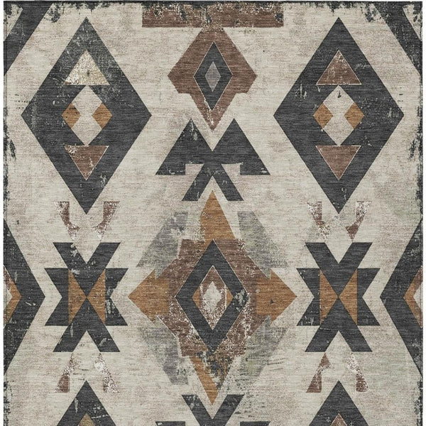 HomeRoots 9' X 12' Aztec Washable Indoor Outdoor Area Rug - Durable, Stylish, and Perfect for High-Traffic Spaces 623849