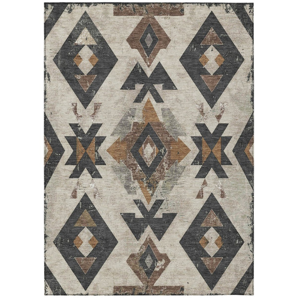 HomeRoots 9' X 12' Aztec Washable Indoor Outdoor Area Rug - Durable, Stylish, and Perfect for High-Traffic Spaces 623849