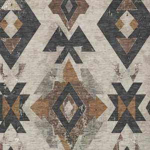 HomeRoots 9' X 12' Aztec Washable Indoor Outdoor Area Rug - Durable, Stylish, and Perfect for High-Traffic Spaces 623849