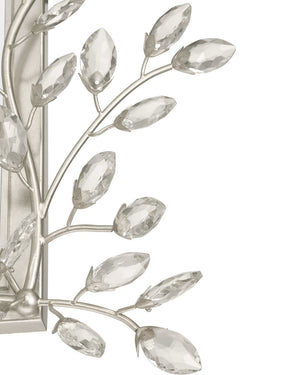 Currey & Company Forget-me-not Rectangular Mirror - Elegant Crystal-embellished Frame With Luxurious Beveled Edge Design Silver Crystal ,Metal ,Glass 1000-0162-currey-company