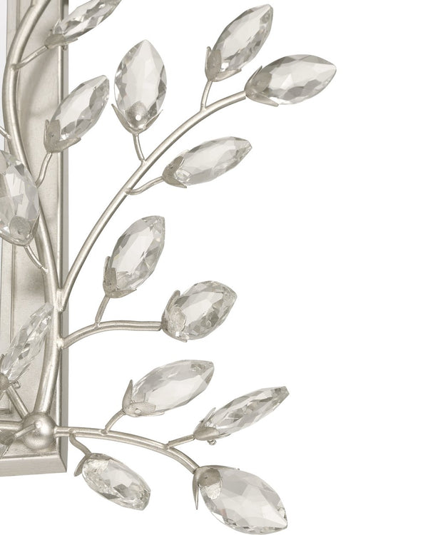 Currey & Company Forget-me-not Rectangular Mirror - Elegant Crystal-embellished Frame With Luxurious Beveled Edge Design Silver Crystal ,Metal ,Glass 1000-0162-currey-company