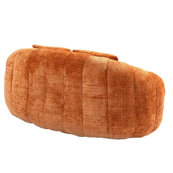English Elm Bean Bean Bag Sofa High-Density Memory Foam Two-Seater Lounger High Back Chenille Cozy Support Orange W395P181437