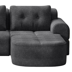 English Elm Modular Sectional Sofa with Chaise Full Foam Build Woven Fabric for Living Room Dark Grey W2379S00007