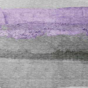 HomeRoots 10' Lavender & Gray Striped Washable Indoor Outdoor Area Rug - Durable, Stylish, and Easy-Care Solution 623910