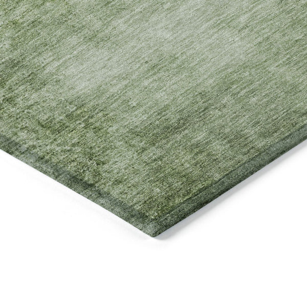 HomeRoots 5' Stylish Artichoke Green & Ivory Abstract Washable Area Rug for Indoor/Outdoor Use, Durable & Versatile 623918