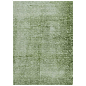 HomeRoots 5' Stylish Artichoke Green & Ivory Abstract Washable Area Rug for Indoor/Outdoor Use, Durable & Versatile 623918